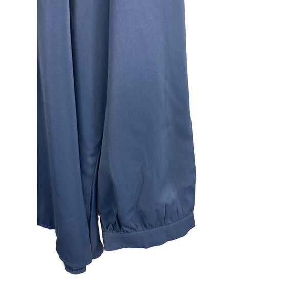 Agnes Orida 4x Blue Ruffled V-neck Long Sleeve Top NWT Office Work Wear - Picture 4 of 10